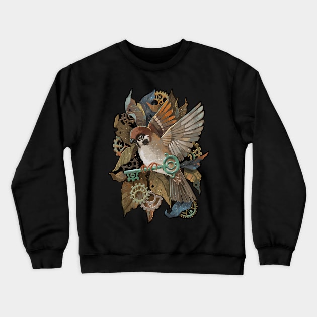 Clockwork Sparrow Crewneck Sweatshirt by Freeminds
